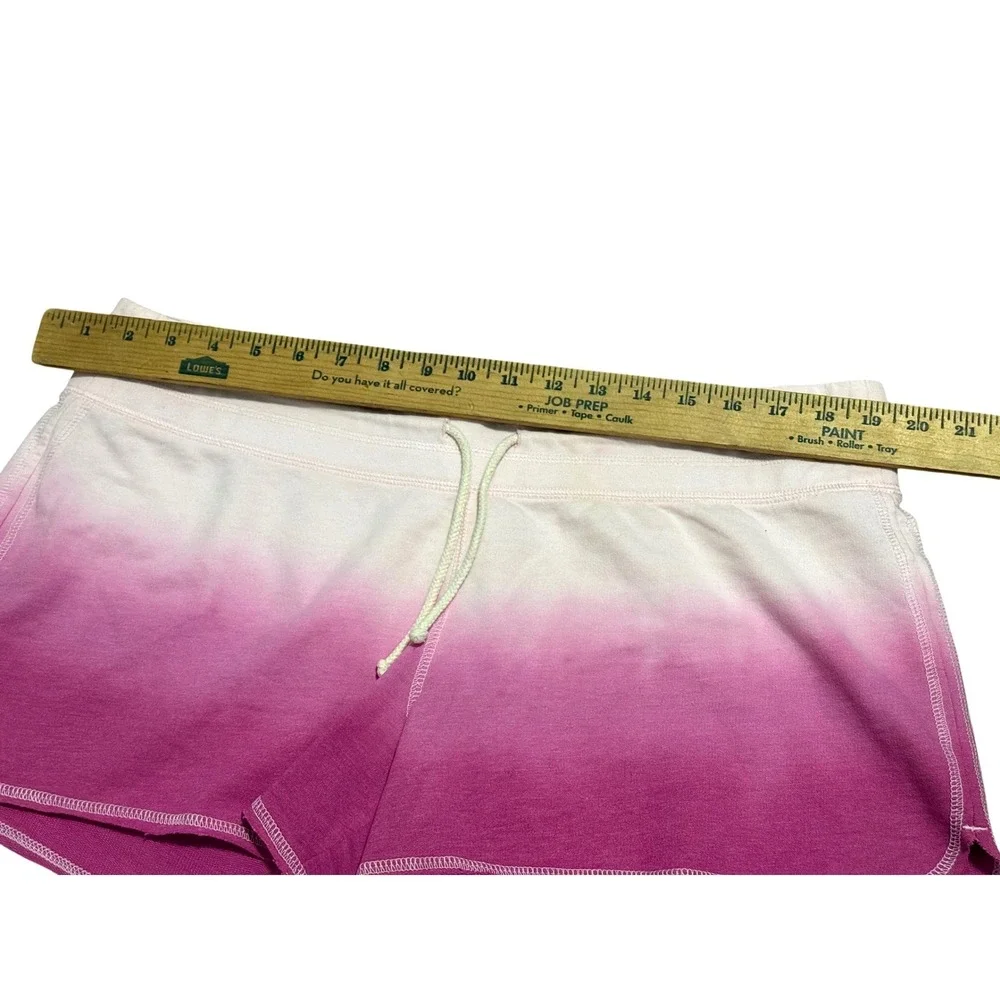 Old Navy Ombre Pink White Sweat Shorts‎ Women's Size L Drawstring  A1